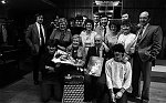 Barrhead News: Retiral of Gordon Ovens at Shank's Bowling Club, Barrhead. 1st April 1983.